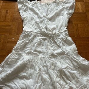 Dylan White Pleated Dress